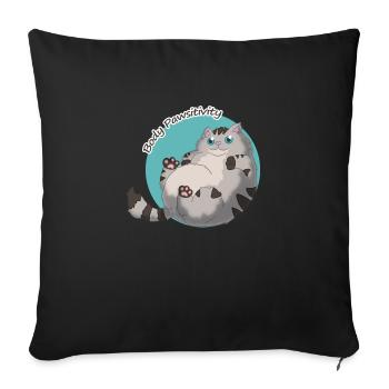 Body Pawsitivity Cat blue - Sofakissenbezug 45 x 45 cm - Schwarz - Vorne