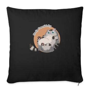 Body Pawsitivity Cat orange - Sofa pillowcase 17,3'' x 17,3'' (45 x 45 cm) - black - Front