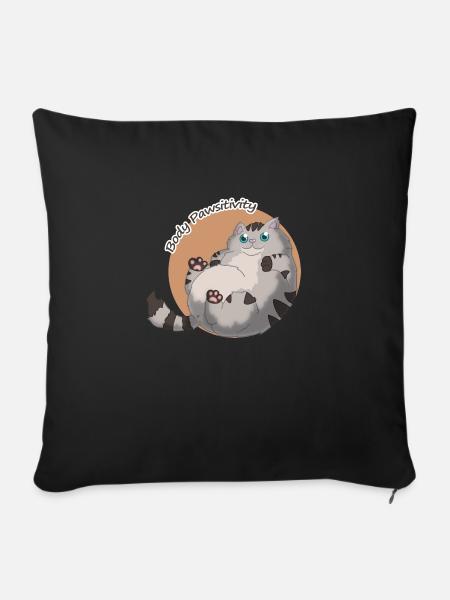 Body Pawsitivity Cat orange - Sofakissenbezug 45 x 45 cm - Schwarz