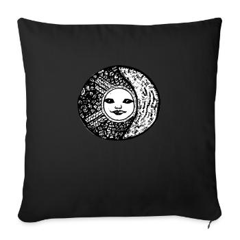 Sun Moon Mosaic Astrology mystical symbol 03 - Sofa pillowcase 17,3'' x 17,3'' (45 x 45 cm) - black - Front