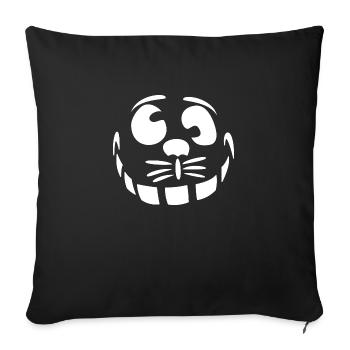 crazy cat grinning wittily - Sofa pillowcase 17,3'' x 17,3'' (45 x 45 cm) - black - Front