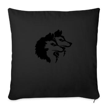 Alpha Wolf Pack Logo - Sofa pillowcase 17,3'' x 17,3'' (45 x 45 cm) - black - Front