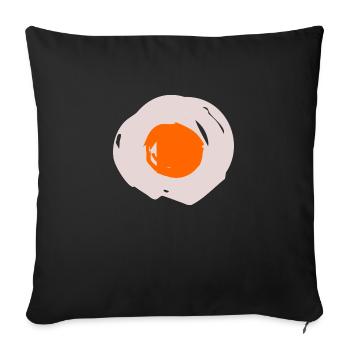 fried egg - Sofa pillowcase 17,3'' x 17,3'' (45 x 45 cm) - black - Front