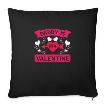 PAPA EST MON VALENTIN - Housse de coussin décorative 45 x 45 cm - noir - Devant
