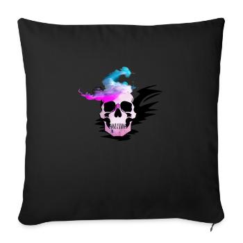 Fire Skull Smoke Pink Skeleton Flames 1 - Sofa pillowcase 17,3'' x 17,3'' (45 x 45 cm) - black - Front