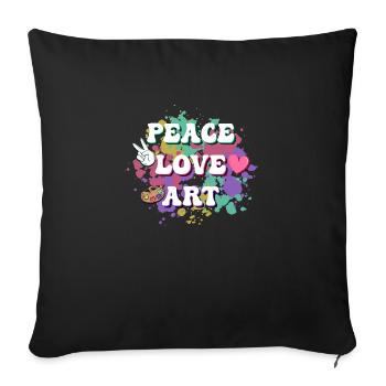 Peace Love Art Education Art Teacher - Sofa pillowcase 17,3'' x 17,3'' (45 x 45 cm) - black - Front