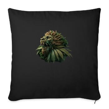 keep calm lion cannabis Löwe hanf - Sofakissenbezug 45 x 45 cm - Schwarz - Vorne