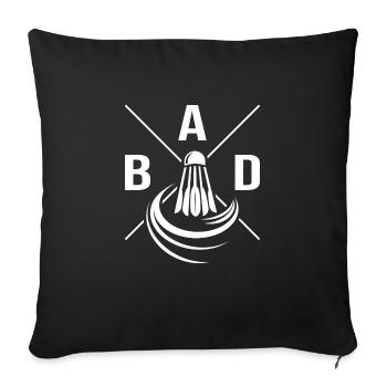Badminton badminton crossminton - Sofa pillowcase 17,3'' x 17,3'' (45 x 45 cm) - black - Front