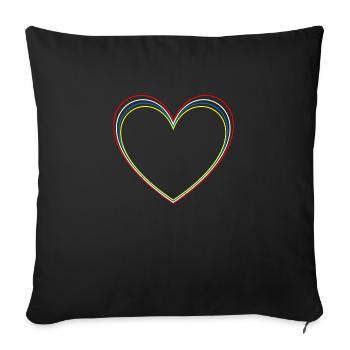 Gras dans le cœur - Housse de coussin décorative 45 x 45 cm - noir - Devant