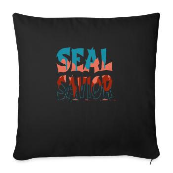 Eumetopias jubatus Déclaration Bday Foka Mammifère - Housse de coussin décorative 45 x 45 cm - noir - Devant