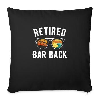 Beachy Retirement Vibes with Bar Scene - Sofa pillowcase 17,3'' x 17,3'' (45 x 45 cm) - black - Front