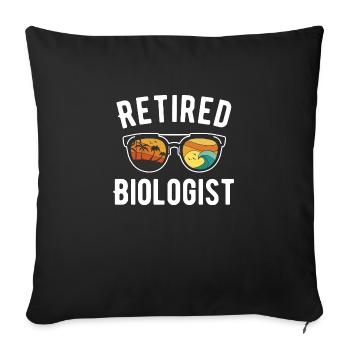 Chemise de retraite de biologiste de plage - Housse de coussin décorative 45 x 45 cm - noir - Devant