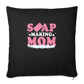 Fabrication de savon Maman Savonneuse Fabrication de savon - Housse de coussin décorative 45 x 45 cm - noir - Devant