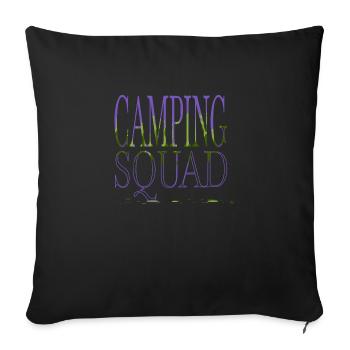 camping hoodie hike camping funny tshirt humor - Sofakissenbezug 45 x 45 cm - Schwarz - Vorne