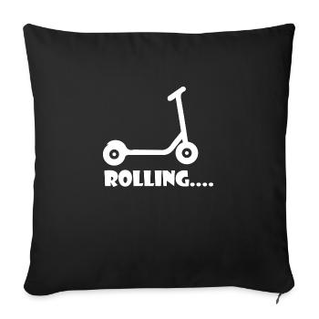 E-Scooter Roller Scooter - Sofakissenbezug 45 x 45 cm - Schwarz - Vorne