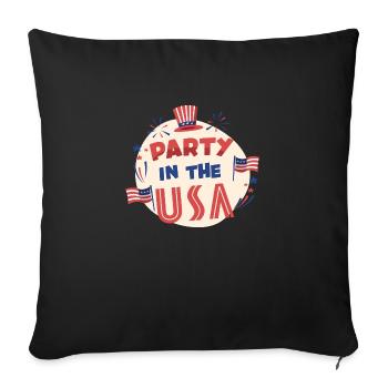 Party In The Usa Hot Dog Love Funny Fourth July - Sofa pillowcase 17,3'' x 17,3'' (45 x 45 cm) - black - Front