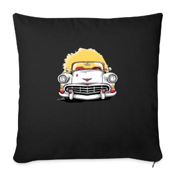 White convertible - Sofa pillowcase 17,3'' x 17,3'' (45 x 45 cm) - black - Front