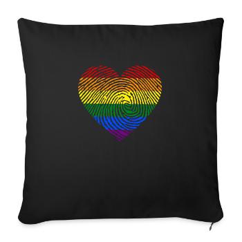 LGBT Flag Fingerprint Proud LGBT Pride Gifts Tee - Sofa pillowcase 17,3'' x 17,3'' (45 x 45 cm) - black - Front
