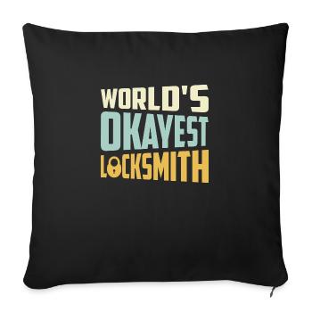 World's Okayest Locksmith Lockpicker Pick Locks - Sofa pillowcase 17,3'' x 17,3'' (45 x 45 cm) - black - Front