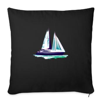 Sailing Ship Sailing Sailing Sailing Sailing Boat - Sofa pillowcase 17,3'' x 17,3'' (45 x 45 cm) - black - Front