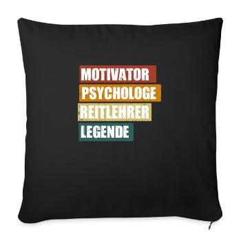 Lustiger Reitlehrer Spruch zum Geburtstag - Sofakissenbezug 45 x 45 cm - Schwarz - Vorne