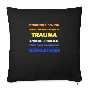 Reichtum Armut Erbe Spruch - Sofakissenbezug 45 x 45 cm - Schwarz - Vorne
