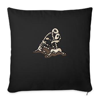 hugadino fossils, dino, cute dinosaur - Sofa pillowcase 17,3'' x 17,3'' (45 x 45 cm) - black - Front