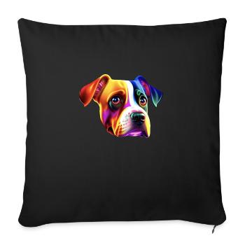 colorful Dog - Sofa pillowcase 17,3'' x 17,3'' (45 x 45 cm) - black - Front