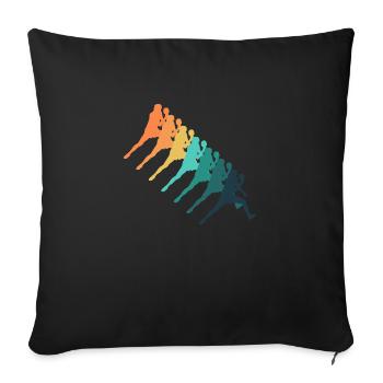 Tennis de table rétro - Housse de coussin décorative 45 x 45 cm - noir - Devant