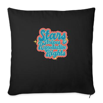 Star stripes and reproduction rights - Sofa pillowcase 17,3'' x 17,3'' (45 x 45 cm) - black - Front