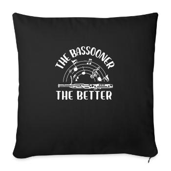 The bassooner the better Design for a bassoon - Sofa pillowcase 17,3'' x 17,3'' (45 x 45 cm) - black - Front