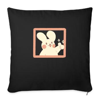 Daumen hoch Hase - Sofakissenbezug 45 x 45 cm - Schwarz - Vorne