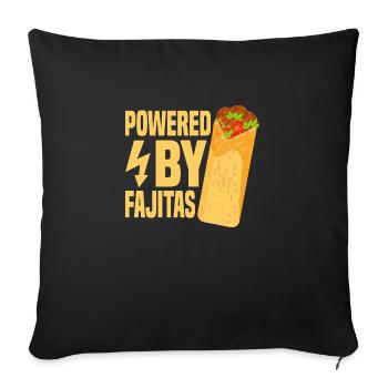 Powered By Fajitas Foodie Taco Food Wrap - Housse de coussin décorative 45 x 45 cm - noir - Devant