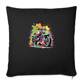 Motorcycle - Biker - Graffiti - Sofa pillowcase 17,3'' x 17,3'' (45 x 45 cm) - black - Front
