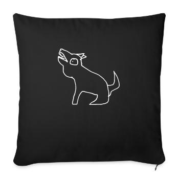 Animal loup - Housse de coussin décorative 45 x 45 cm - noir - Devant