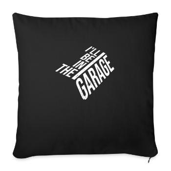 Je serai dans le garage blague drôle de mécanicien de voiture - Housse de coussin décorative 45 x 45 cm - noir - Devant