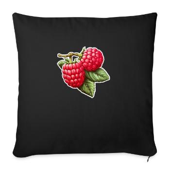 Raspberry Double Fruit - Sofa pillowcase 17,3'' x 17,3'' (45 x 45 cm) - black - Front