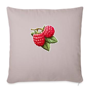 Himbeere Doppelfrucht - Sofakissenbezug 45 x 45 cm - helles Taupe - Vorne