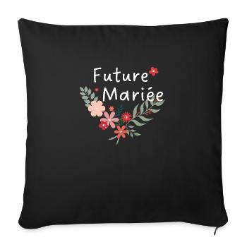 Floral Bride - The Bride Flowers - Sofa pillowcase 17,3'' x 17,3'' (45 x 45 cm) - black - Front