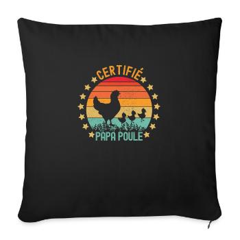 meilleur papa Certifié papa poule - Housse de coussin décorative 45 x 45 cm - noir - Devant