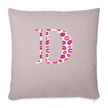 Lettre d bisous - Housse de coussin décorative 45 x 45 cm - taupe clair - Devant