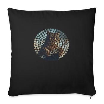 Cat resting on ship bow - Sofa pillowcase 17,3'' x 17,3'' (45 x 45 cm) - black - Front