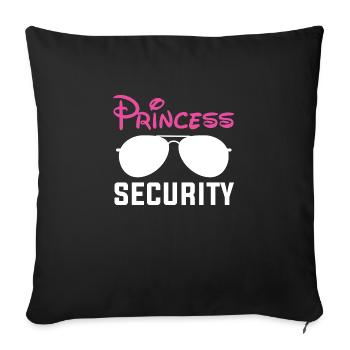 Princess Security Funny Birthday Halloween Party - Sofa pillowcase 17,3'' x 17,3'' (45 x 45 cm) - black - Front