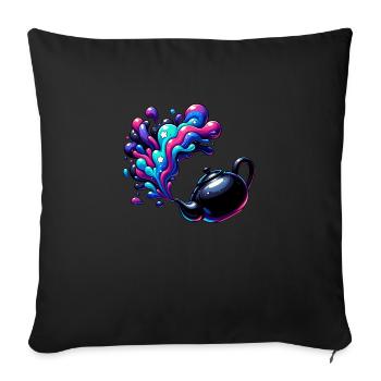 Magical Cosmic Teapot - Sofa pillowcase 17,3'' x 17,3'' (45 x 45 cm) - black - Front