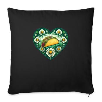 Taco Lovers - Sofa pillowcase 17,3'' x 17,3'' (45 x 45 cm) - black - Front