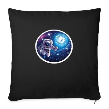 Astronaut in space - Sofa pillowcase 17,3'' x 17,3'' (45 x 45 cm) - black - Front
