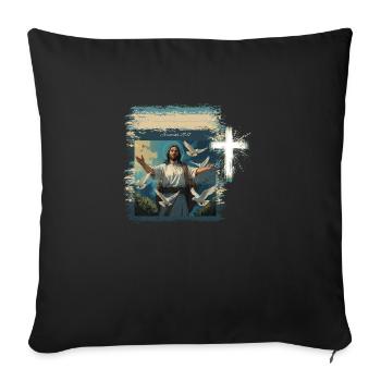 Hope & Future - Inspiring Christian T-Shirt T-Shir - Sofa pillowcase 17,3'' x 17,3'' (45 x 45 cm) - black - Front