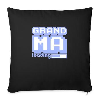 Pixel Grandma Loading Bar Gamer Videogame - Sofa pillowcase 17,3'' x 17,3'' (45 x 45 cm) - black - Front