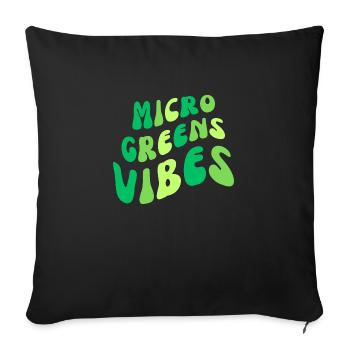 MICROGREENS VIBES | Urban Farmer Micro Gardening - Sofa pillowcase 17,3'' x 17,3'' (45 x 45 cm) - black - Front