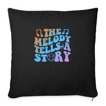 The Melody Tells A Story - Sofakissenbezug 45 x 45 cm - Schwarz - Vorne